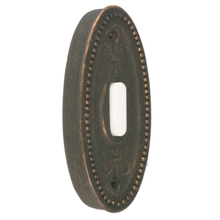  12822 - Doorbell Button - Large Oval - Fleur-de-lis-RB