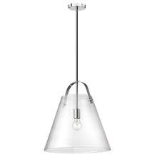  871-171P-PC - 1 Light Incandescent Pendant, Polished Chrome w/ Clear Glass