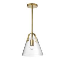  871-91P-AGB - 1LT Incandescent Pendant, AGB w/ CLR Glass