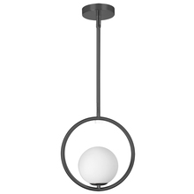  ADR-101P-MB - 1LT Halogen Pendant Matte Black w/ WH Opal Glass