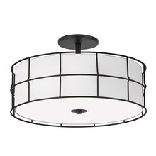  ALC-163SF-MB - 3LT Semi-Flush Mount, MB w/WH shade