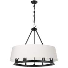  CLB-296C-MB-790 - 6 Light Incandescent Chandelier Matte Black with White Shades