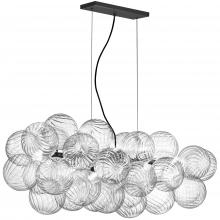  CLZ-418HP-MB - 10 Light Halogen Horizontal Pendant Matte Black with Clear Spiral Glass