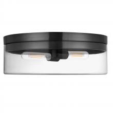  FNA-142FH-MB-CLR - 2 Light Incandescent Flush Mount Matte Black with Clear Glass