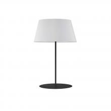  GTC-R281T-MB-WH - 1 Light Incandescent Round Base Table Lamp Matte Black with White Shade