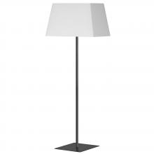  GTC-S631F-MB-WH - 1 Light Incandescent Square Base Floor Lamp Matte Black with White Shade