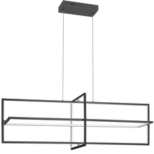  HIL-4255LEDHC-MB - 55W Horizontal Matte Black Chandelier w/ White Acrylic Diffuser