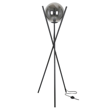  PAM-601F-MB - 1LT Incand Floor Lamp Matte Black w/Smoked Glass