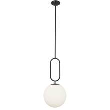  SIM-121P-MB - 1 Light Incandescent Pendant Matte Black with Opal Glass