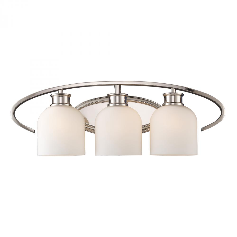 Three Light Polished Nickel Vanity